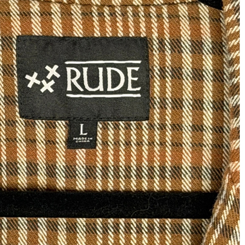 Rude Blazer Jacket Wns L Brown Plaid Elbow Patches Dark Academia Vintage Style - Picture 4 of 9